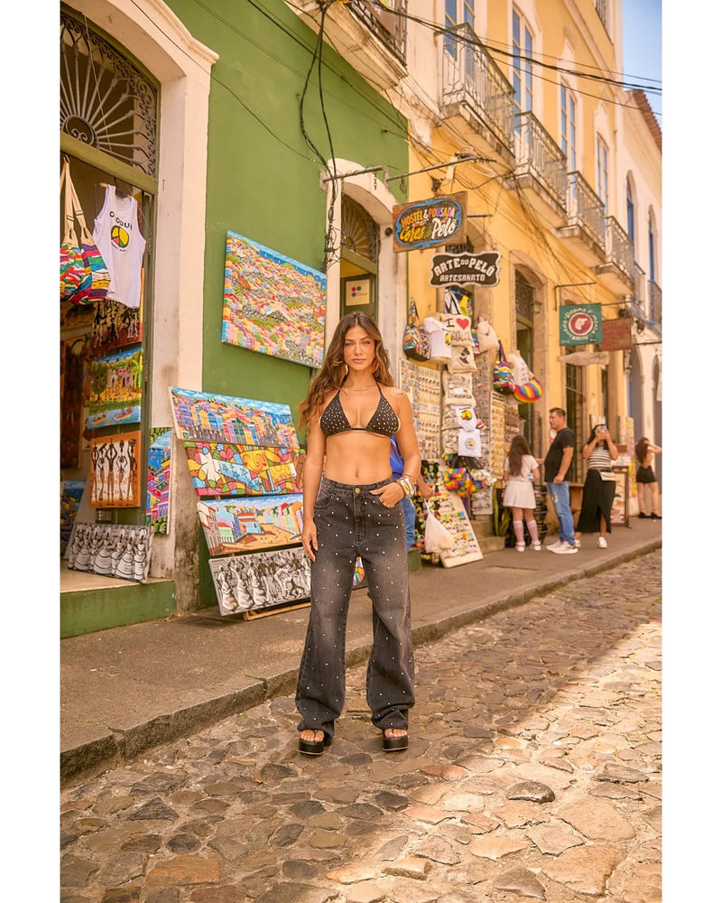 Calça Geovanna Black Marmorizado | TLF Jeans