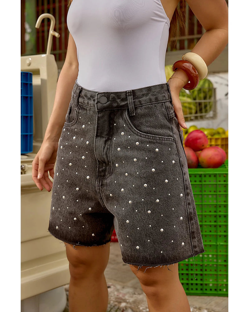 Bermuda Maju Black Estonado com Brilho | TLF Jeans