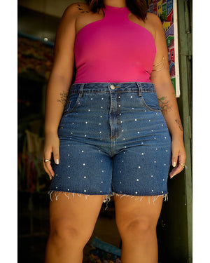 Short plus Yasmin Azul Escuro