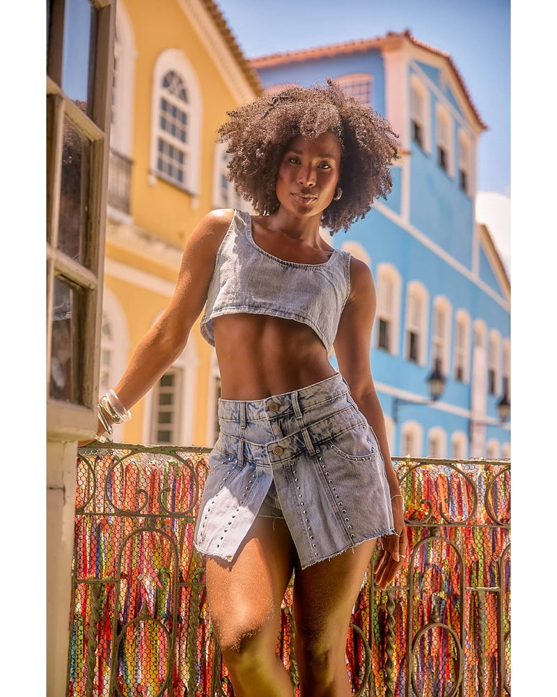 Short Saia Livia Marmorizado | TLF Jeans