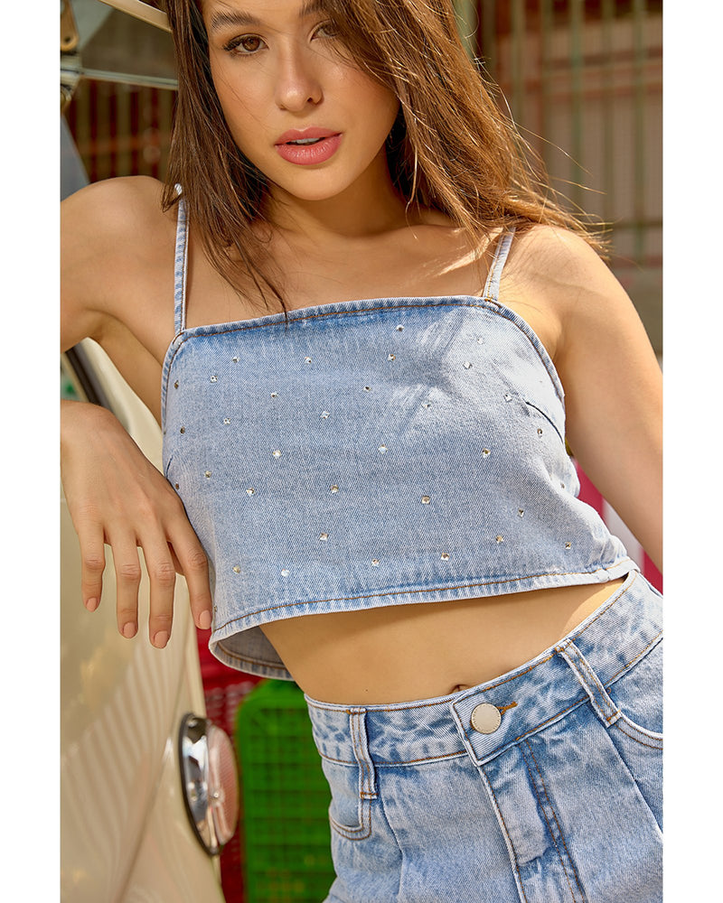 Blusa Yvi Com Brilho Azul Claro | TLF Jeans