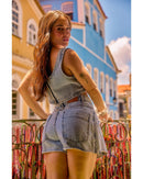 Short Saia Livia Marmorizado | TLF Jeans