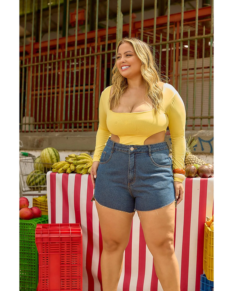 Short Camila Plus Azul Escuro | TLF Jeans