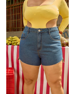 Short Camila Plus Azul Escuro