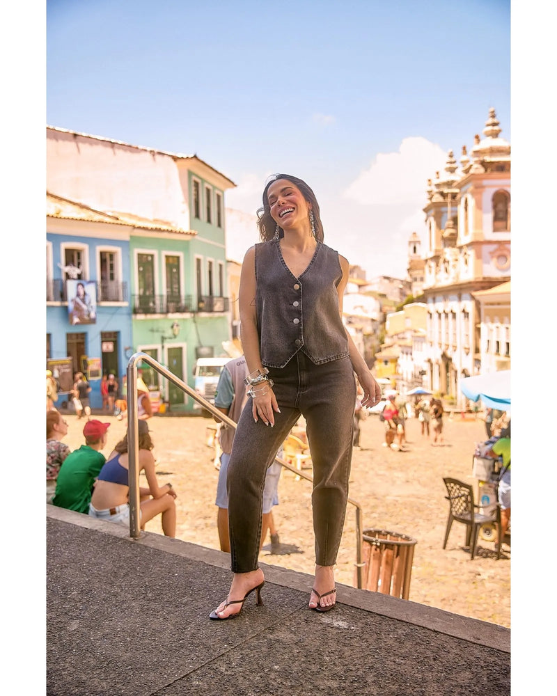 Calça Frida Black Estonado | TLF Jeans