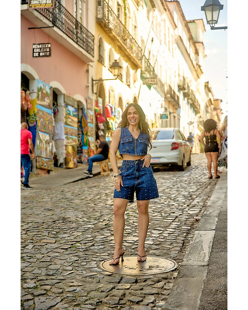 Bermuda Yasmin Azul escuro | TLF Jeans