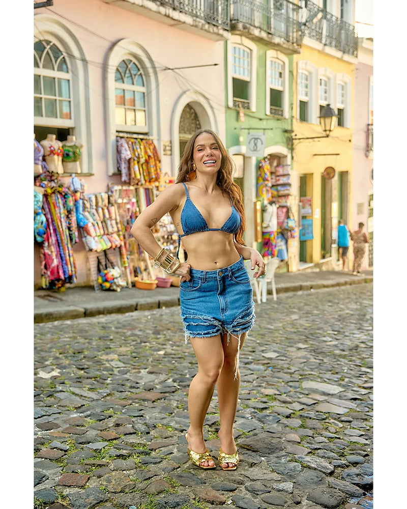 Short Sabrina Azul Médio | TLF Jeans