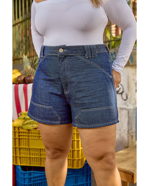 Short Bruna Plus Azul Escuro