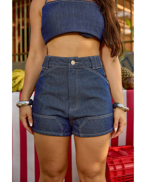 Short Bruna Azul Escuro