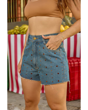 Short Lua Azul Médio