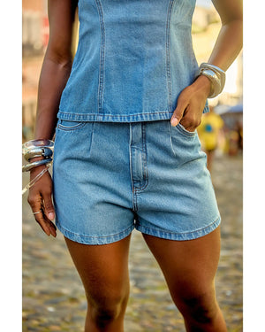 Short Leli Azul Médio