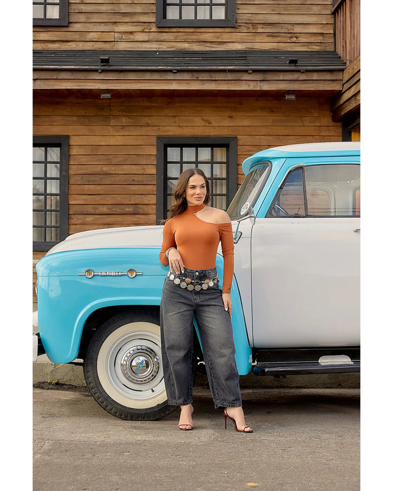 Calça Raissa Black Black Estonado | TLF Jeans