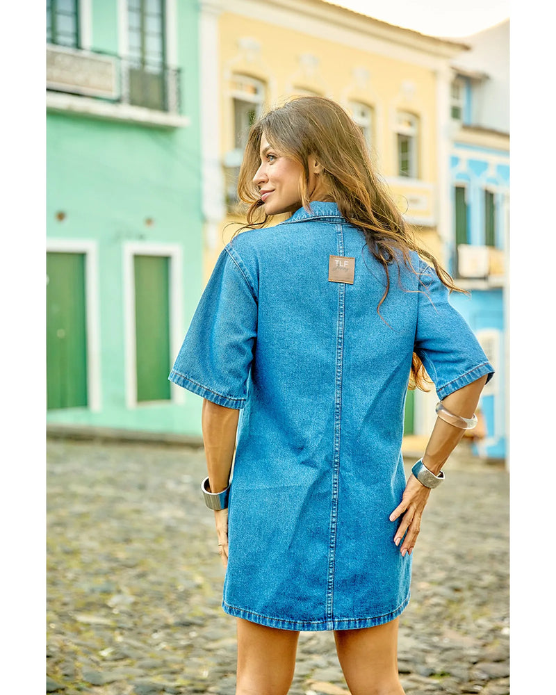 Vestido Manu Azul Médio | TLF Jeans