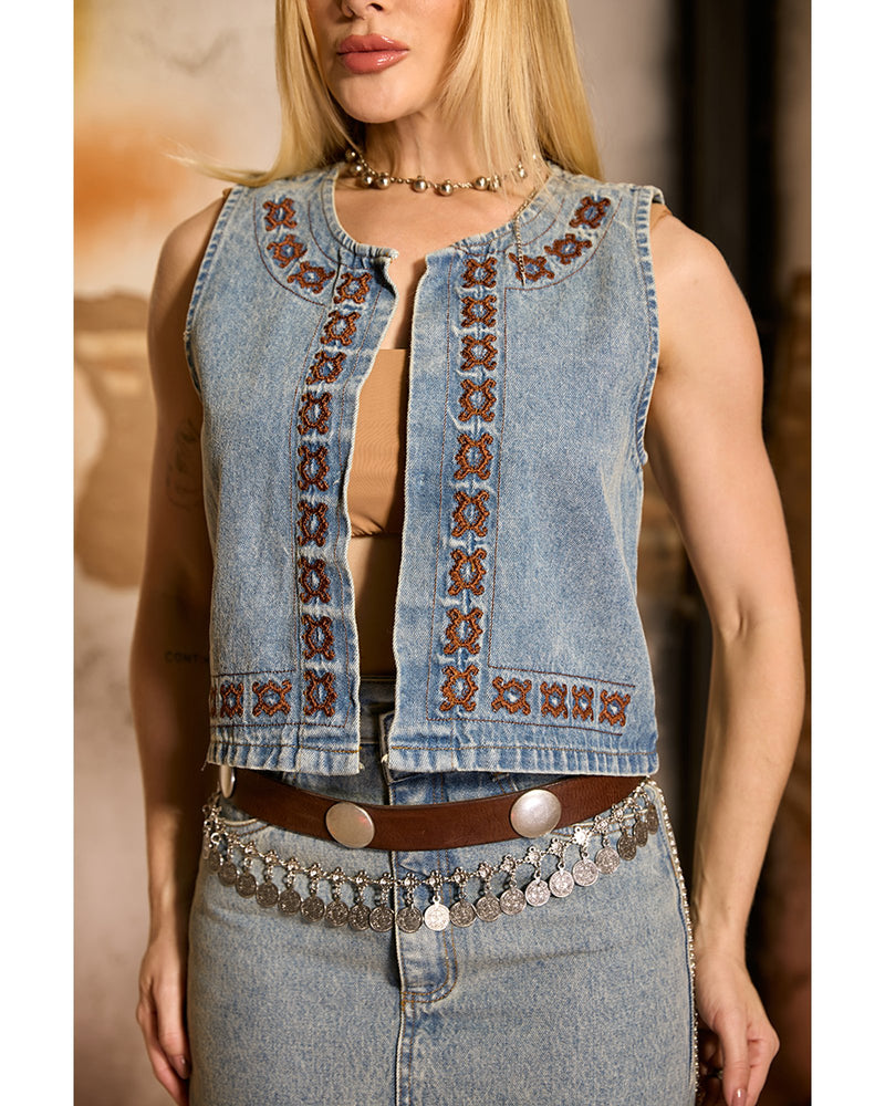 Colete Tamires Azul médio | TLF Jeans