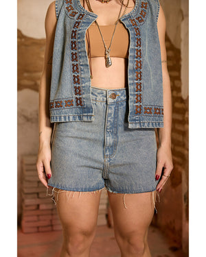 Short Tamires Azul médio