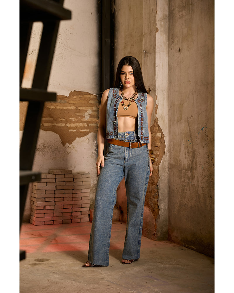 Colete Tamires Azul médio | TLF Jeans