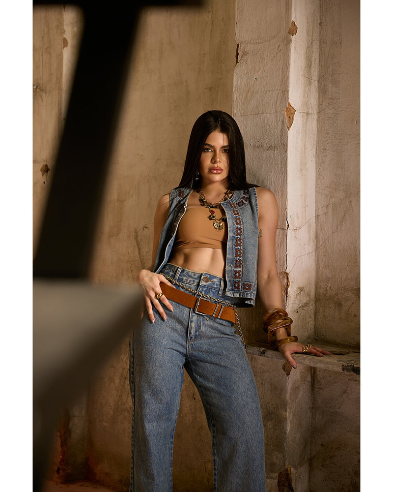 Colete Tamires Azul médio | TLF Jeans