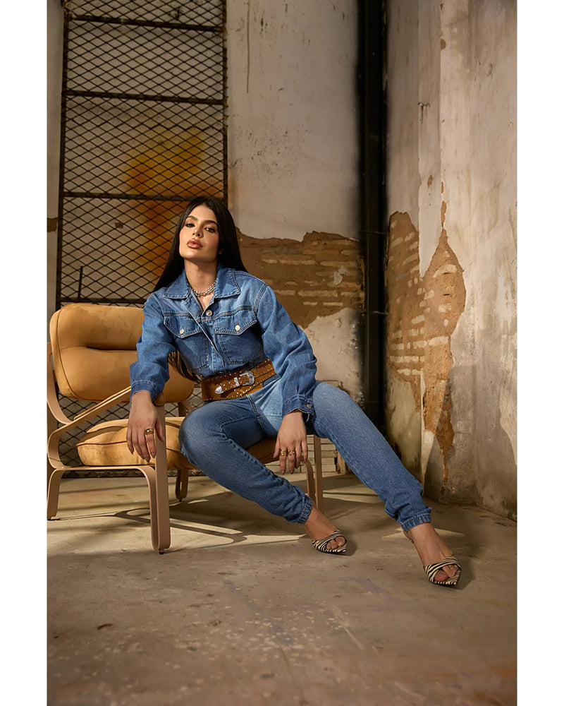 Blusão Lais Azul Médio | TLF Jeans