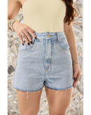 Short Thais Com Brilho Azul Claro | TLF Jeans