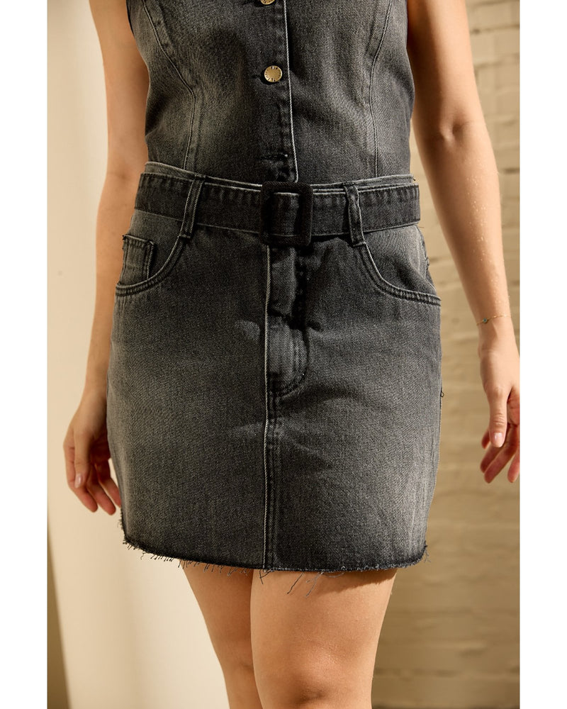 Saia Tereza Black Marmorizado | TLF Jeans