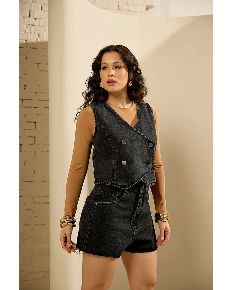 Colete Jenny Black Estonado | TLF Jeans